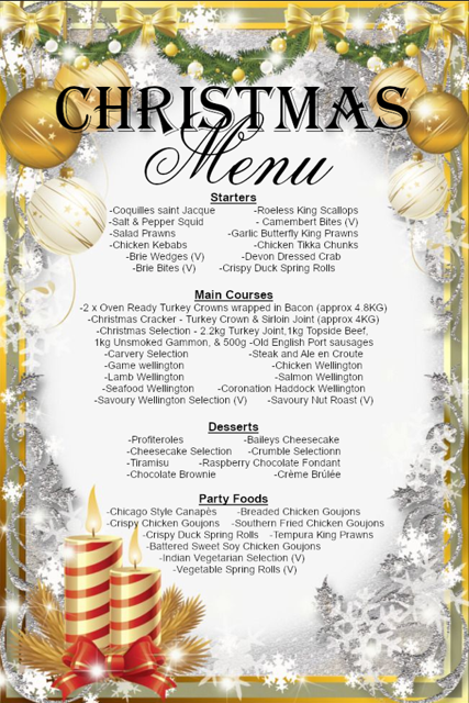 Christmas Menu
