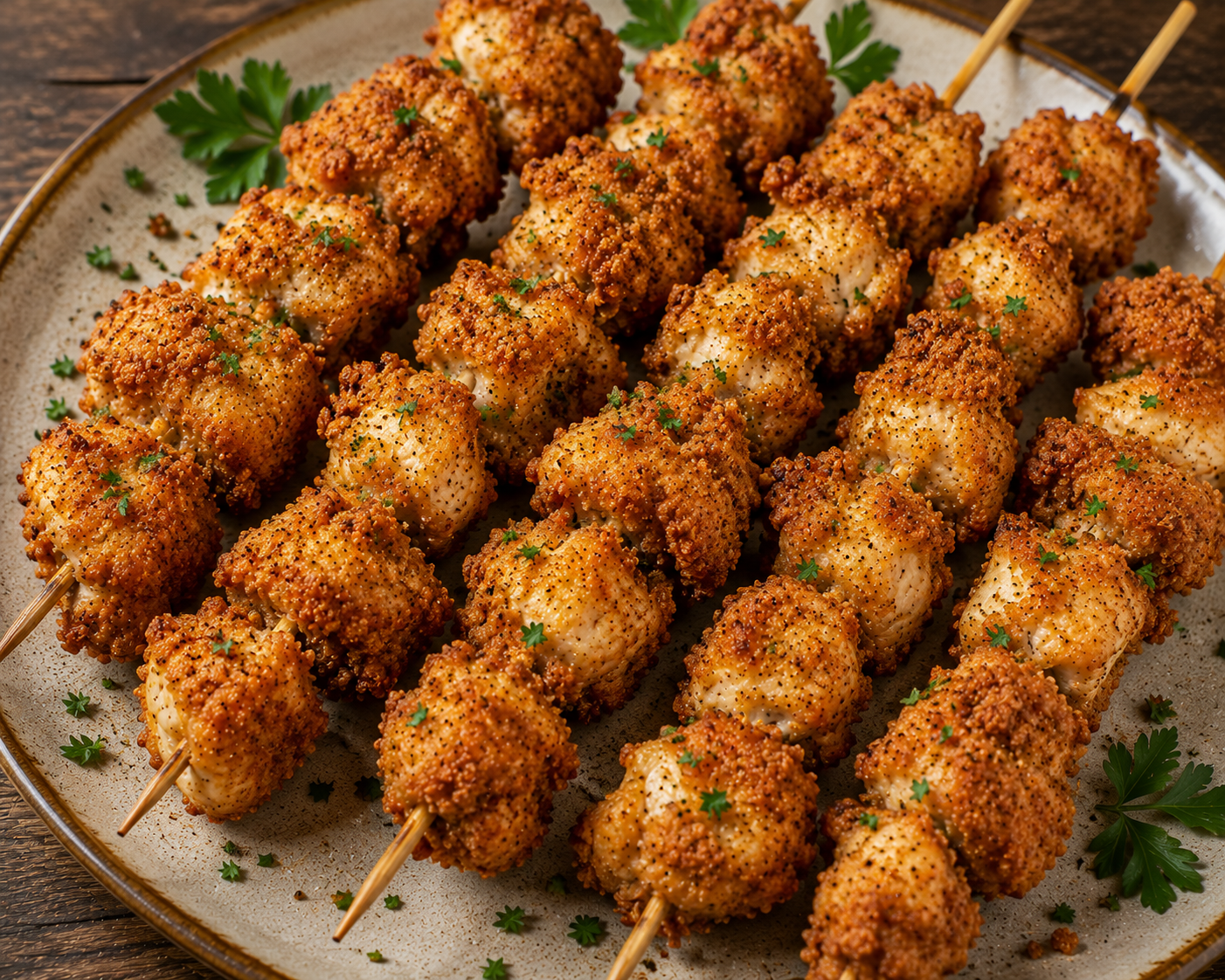 Southern Fried Chicken Kebabs
