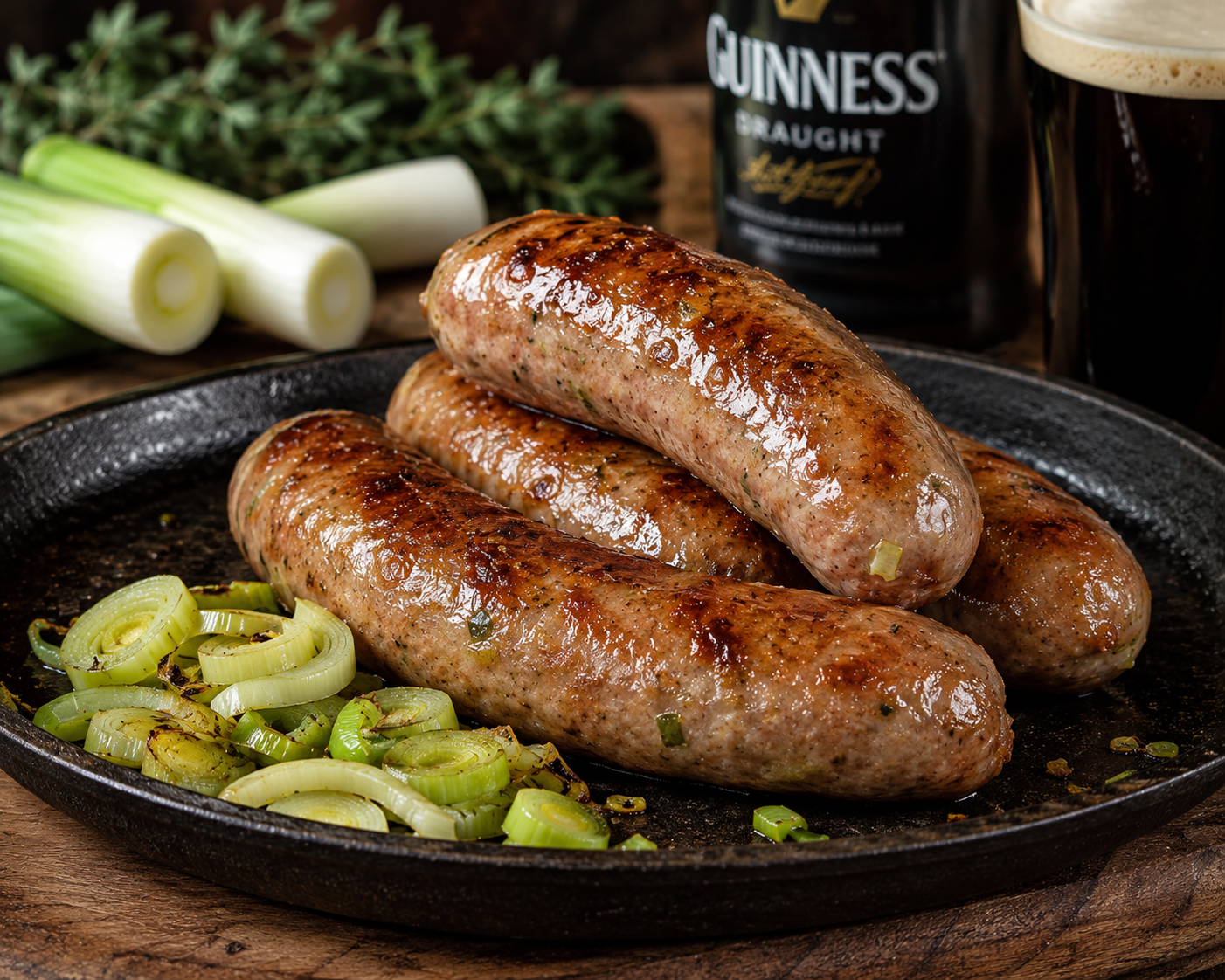 Guinness Pork & Leek Sausages
