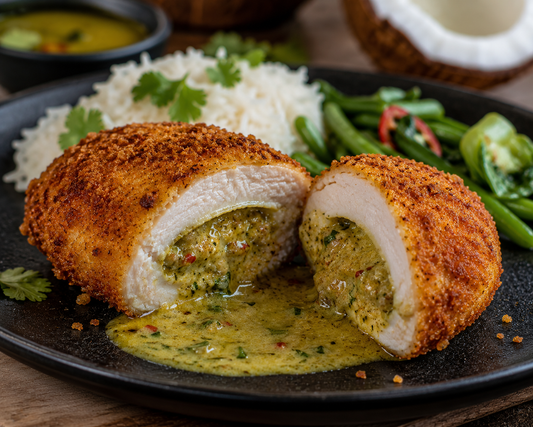 Green Curry and Coconut Chicken Kiev